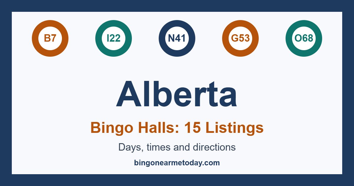 Bingo halls in Alberta: 15 listings with days and times