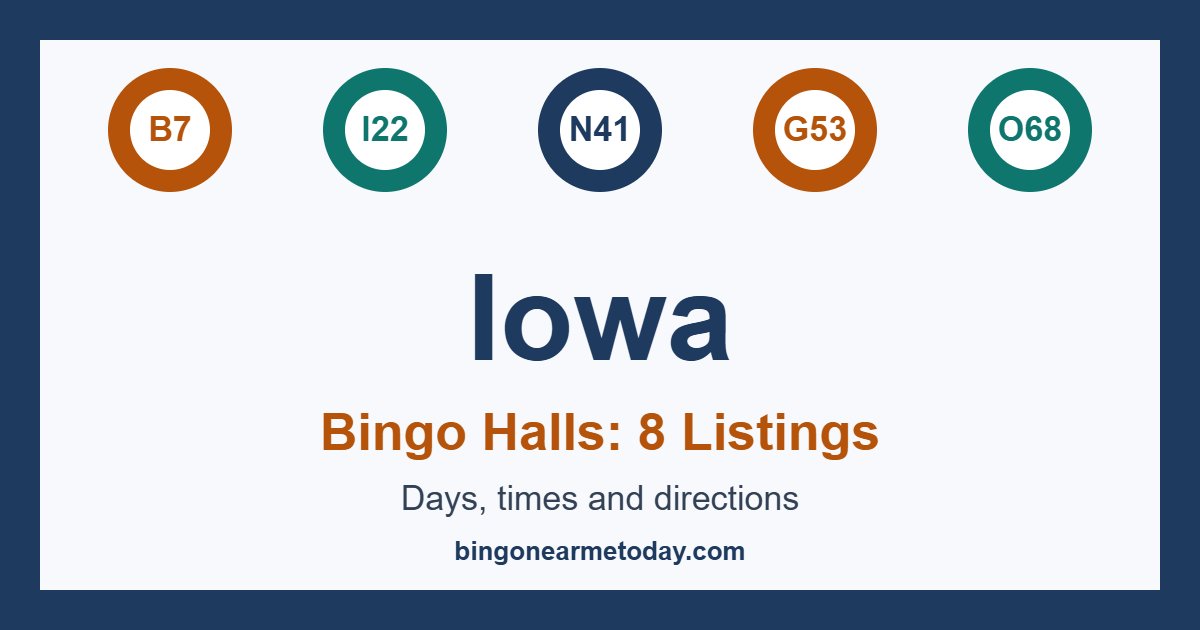 Bingo halls in Iowa: 8 listings with days and times