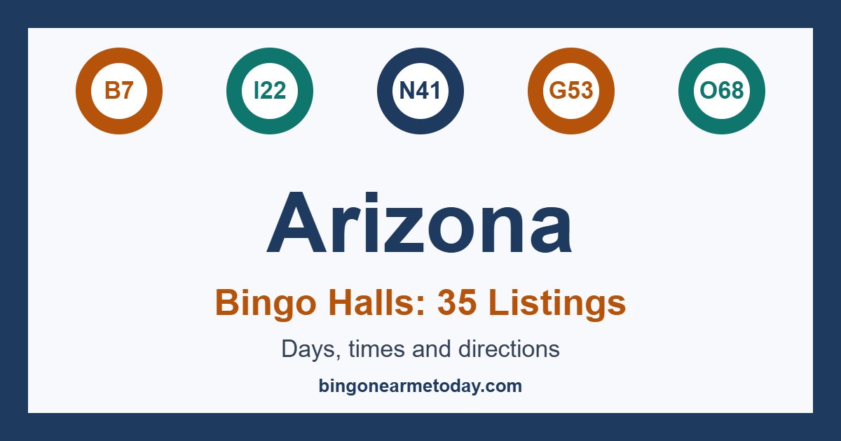 Bingo halls in Arizona: 35 listings with days and times