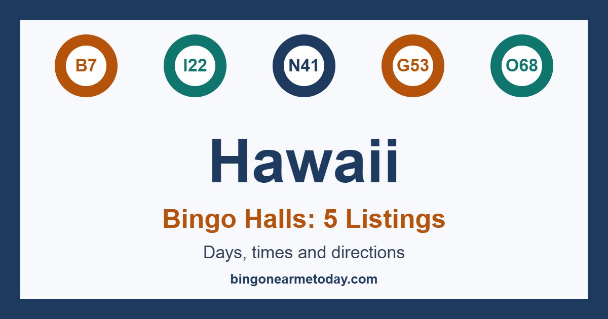 Bingo halls in Hawaii: 5 listings with days and times