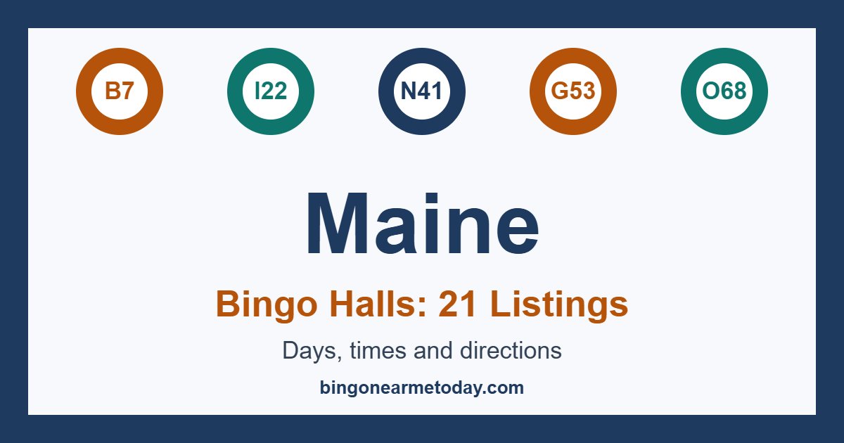 Bingo halls in Maine: 21 listings with days and times