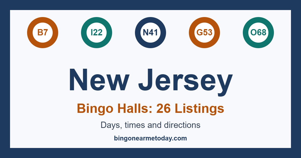 Bingo halls in New Jersey: 26 listings with days and times