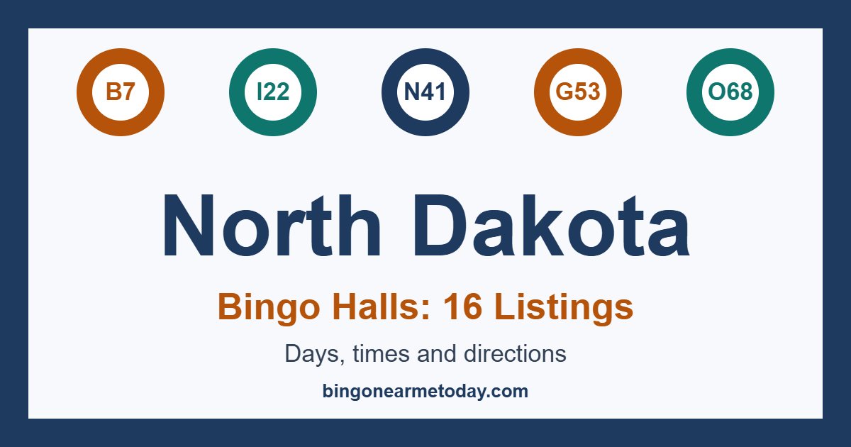 Bingo halls in North Dakota: 16 listings with days and times
