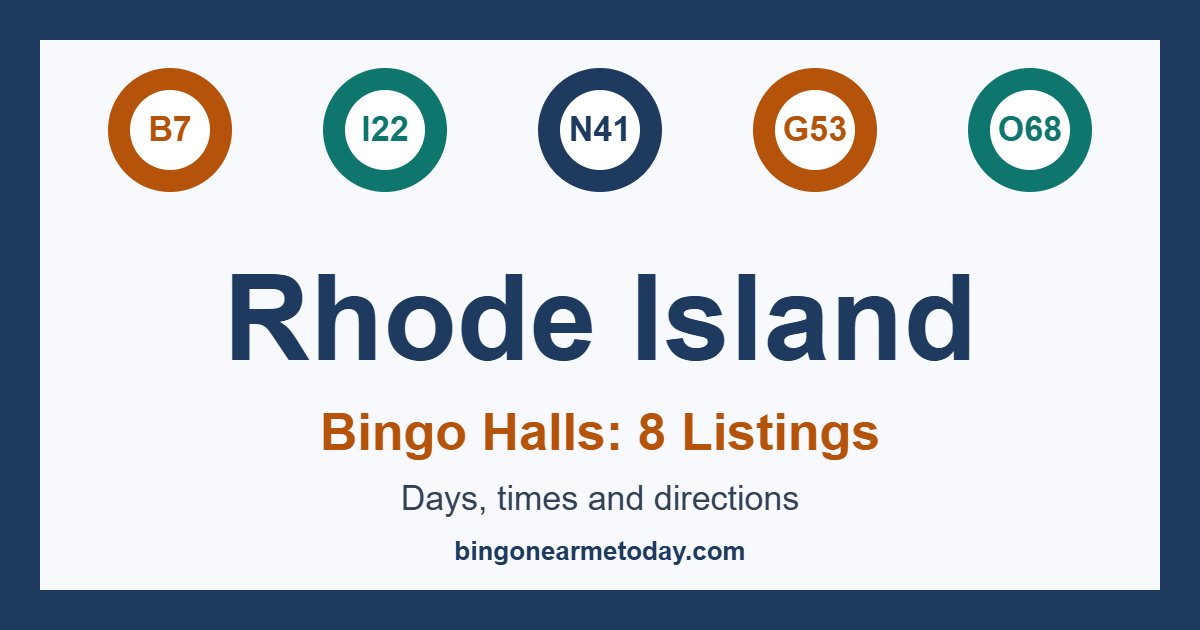 Bingo halls in Rhode Island: 8 listings with days and times