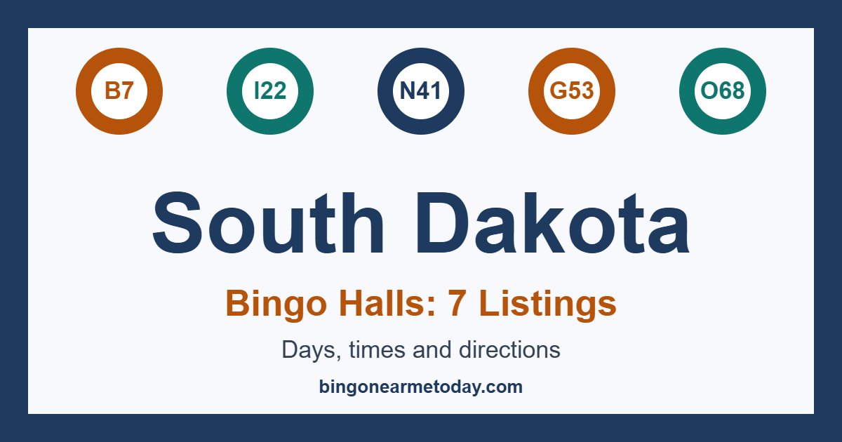Bingo halls in South Dakota: 7 listings with days and times