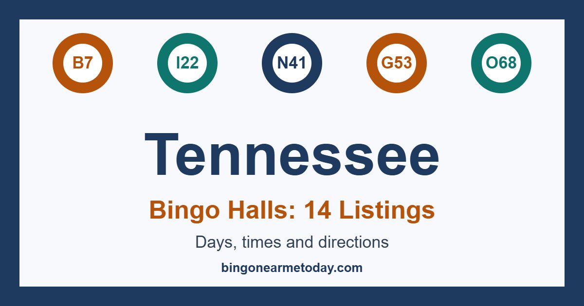 Bingo halls in Tennessee: 14 listings with days and times