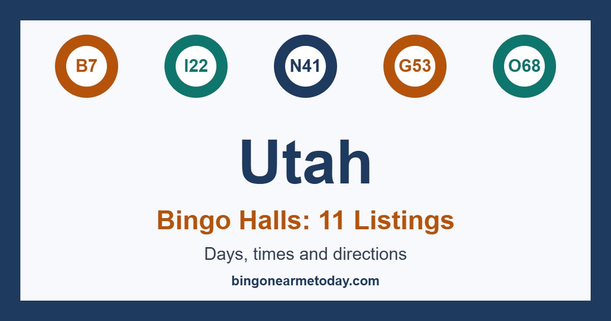 Bingo halls in Utah: 11 listings with days and times