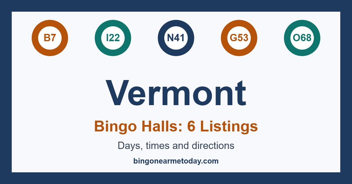 Bingo halls in Vermont: 6 listings with days and times