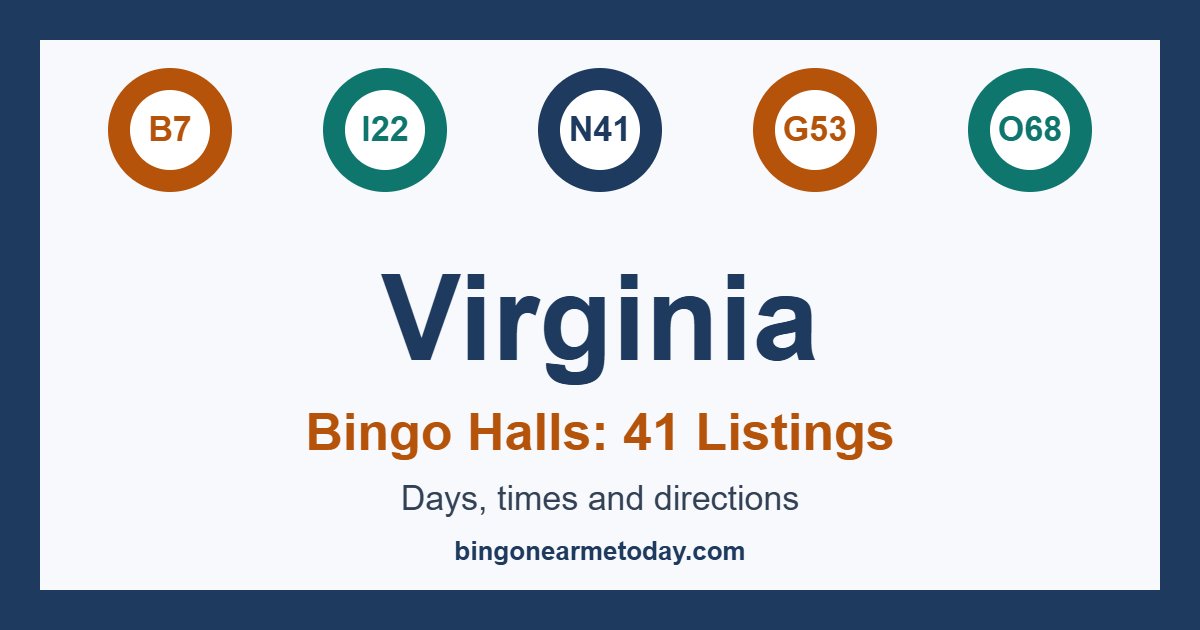 Bingo halls in Virginia: 41 listings with days and times
