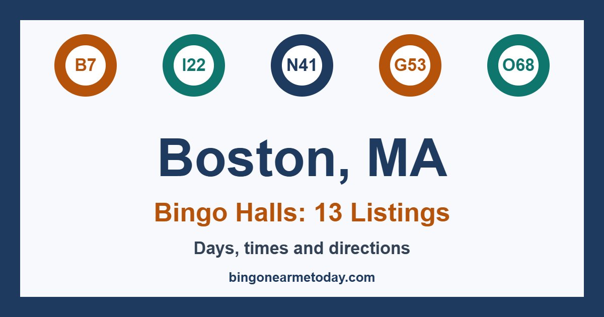 Bingo halls in Boston, MA: 13 listings with days and times