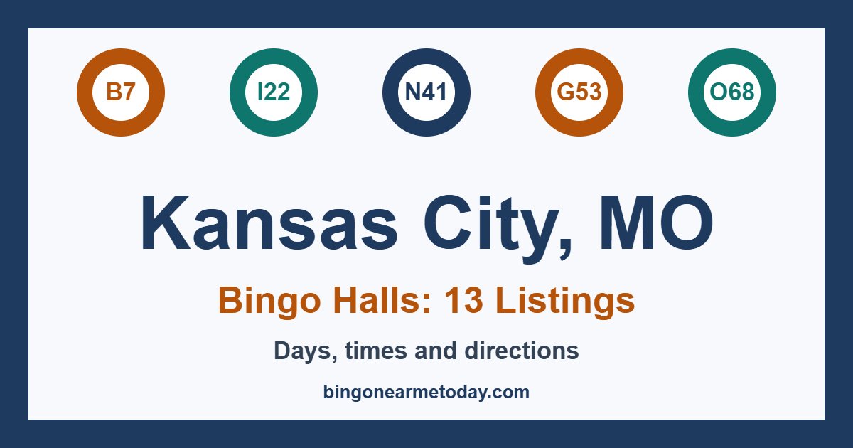 Bingo halls in Kansas City, MO: 13 listings with days and times