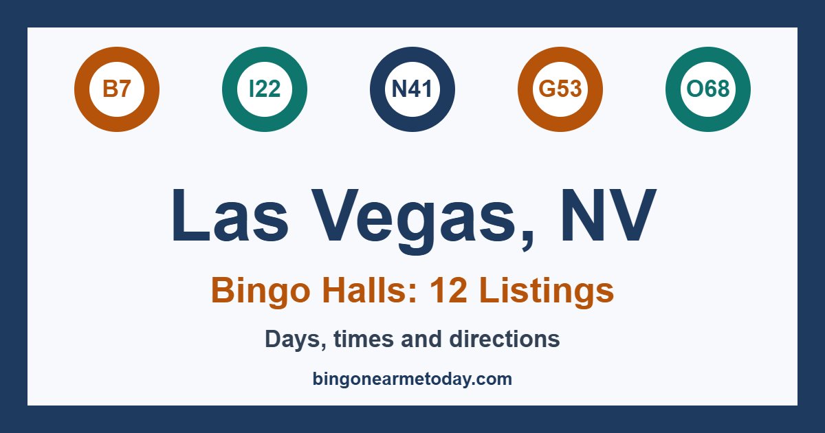 Bingo halls in Las Vegas, NV: 12 listings with days and times