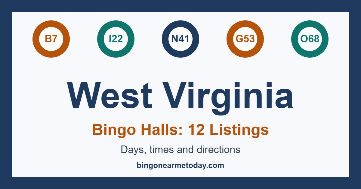 Bingo halls in West Virginia: 12 listings with days and times
